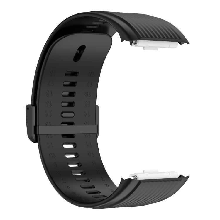 For Huawei Watch D Solid Color Silicone Watch Band with Buckle(Black) - Watch Bands by buy2fix | Online Shopping UK | buy2fix