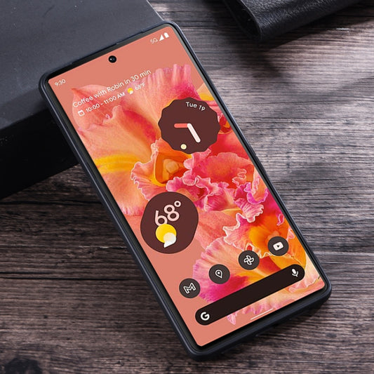 For Google Pixel 6 Pro PC + Leather Texture Protective Phone Case with Metal Holder(Black) by buy2fix