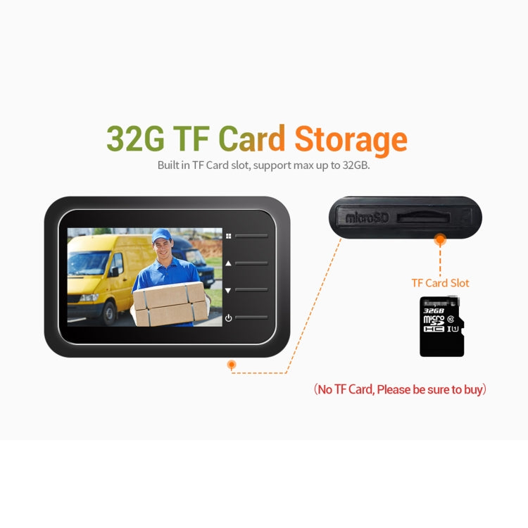 ESCAM C22 2.4 inch Screen Digital Door Viewer, Support Night Vision, TF Card, Take Photos and Video by ESCAM