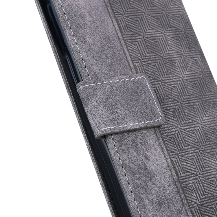 For OnePlus Nord CE 2 Lite 5G Geometric Embossed Leather Phone Case(Grey) - OnePlus Cases by buy2fix | Online Shopping UK | buy2fix