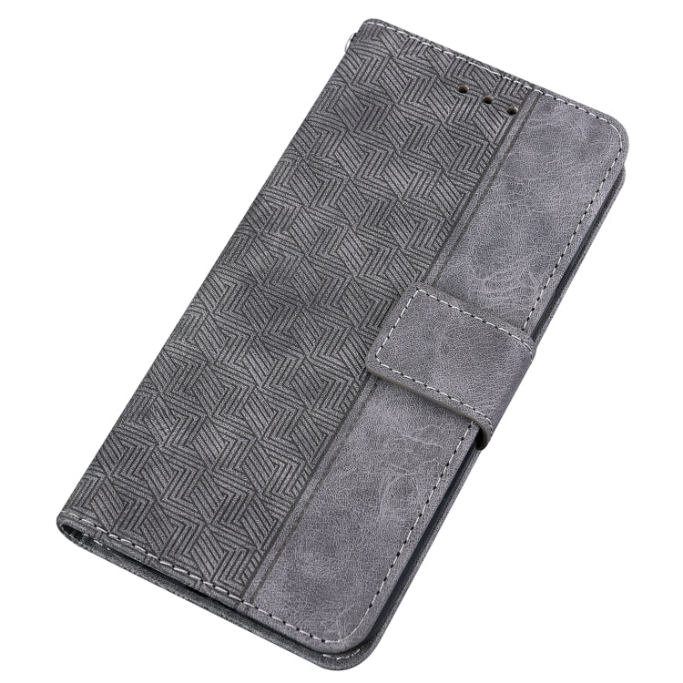 For OnePlus Nord CE 2 Lite 5G Geometric Embossed Leather Phone Case(Grey) - OnePlus Cases by buy2fix | Online Shopping UK | buy2fix