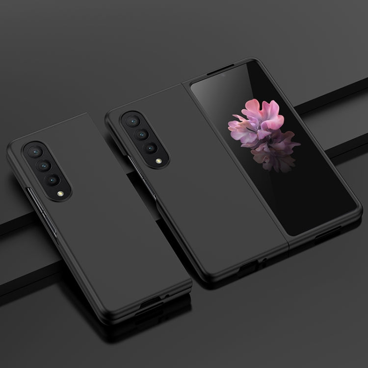 For Samsung Galaxy Z Fold4 Big Hole Fuel Injection PC Skin Feel Phone Case(Black) - Galaxy Z Fold4 5G Cases by buy2fix | Online Shopping UK | buy2fix