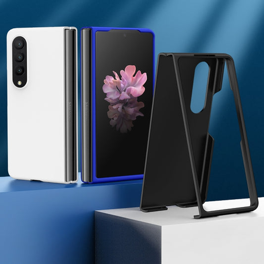 For Samsung Galaxy Z Fold4 Big Hole Fuel Injection PC Skin Feel Phone Case(Black) by buy2fix