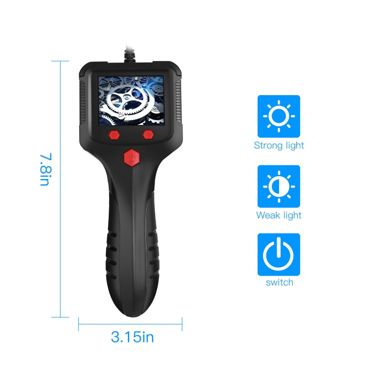 8mm 2.4 inch HD Side Camera Handheld Industrial Endoscope With LCD Screen, Length:10m - by buy2fix | Online Shopping UK | buy2fix