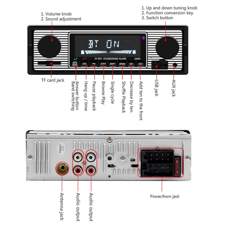 SX-5513 Car LCD Bluetooth 12V MP3 Player, Support FM / TF / U Disk - Car MP3 & MP4 & MP5 by buy2fix | Online Shopping UK | buy2fix