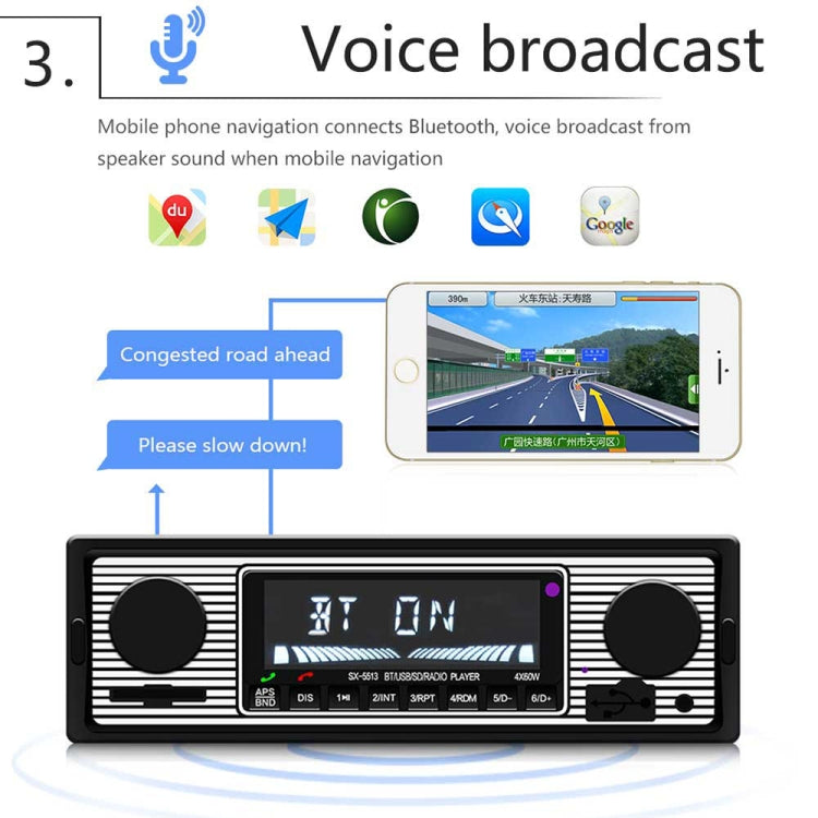 SX-5513 Car LCD Bluetooth 12V MP3 Player, Support FM / TF / U Disk - Car MP3 & MP4 & MP5 by buy2fix | Online Shopping UK | buy2fix