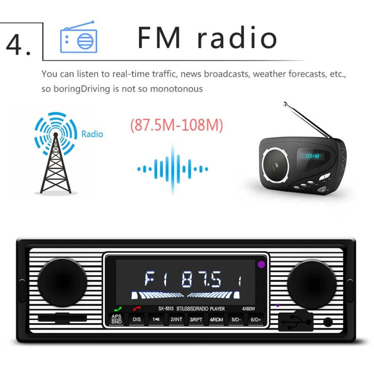 SX-5513 Car LCD Bluetooth 12V MP3 Player, Support FM / TF / U Disk - Car MP3 & MP4 & MP5 by buy2fix | Online Shopping UK | buy2fix