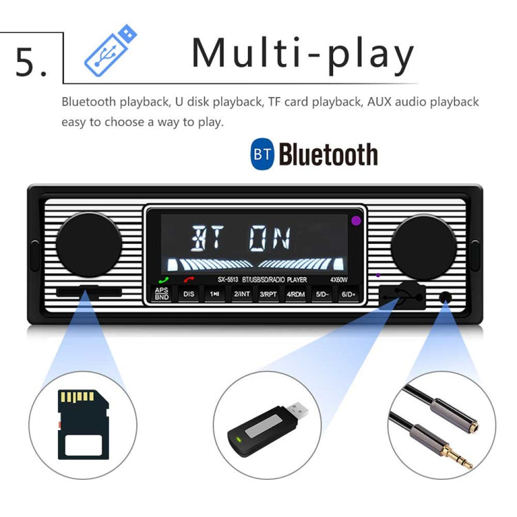 SX-5513 Car LCD Bluetooth 12V MP3 Player, Support FM / TF / U Disk - Car MP3 & MP4 & MP5 by buy2fix | Online Shopping UK | buy2fix