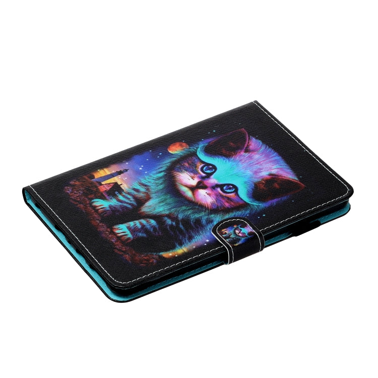 For Lenovo Tab M10 3rd Gen Coloured Drawing Stitching Smart Leather Tablet Case(Night Cat) - Lenovo by buy2fix | Online Shopping UK | buy2fix