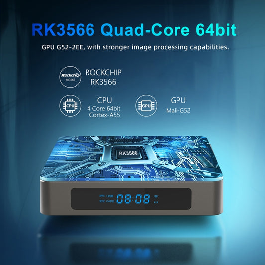 X96 X6 8K Smart TV BOX Android 11.0 Media Player, RK3566 Quad Core ARM Cortex A55, RAM: 8GB, ROM: 128GB, Plug Type:EU Plug - RK3566 by buy2fix | Online Shopping UK | buy2fix