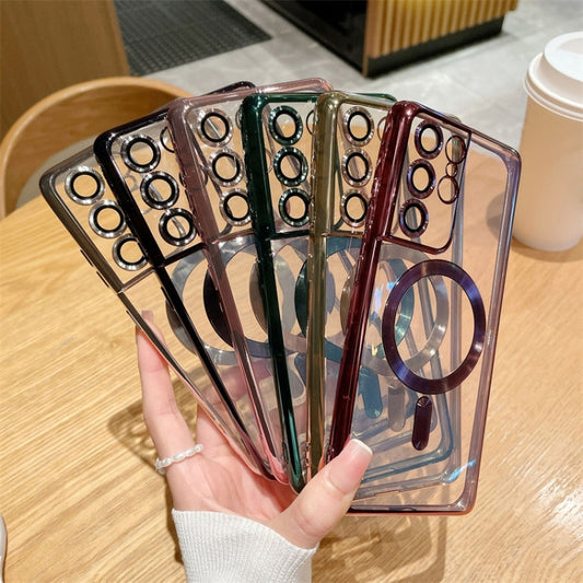 For Samsung Galaxy S22 Ultra 5G TPU Electroplated Magsafe Magnetic Phone Case(Gold) by buy2fix