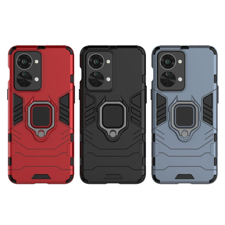 For OnePlus Nord 2T 5G Magnetic Ring Holder PC + TPU Phone Case(Black) - OnePlus Cases by buy2fix | Online Shopping UK | buy2fix