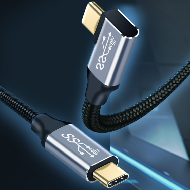 1.5m 10Gbps USB-C / Type-C Male Straight to Male Elbow Charging Data Transmission Cable - Cable & Adapters by buy2fix | Online Shopping UK | buy2fix