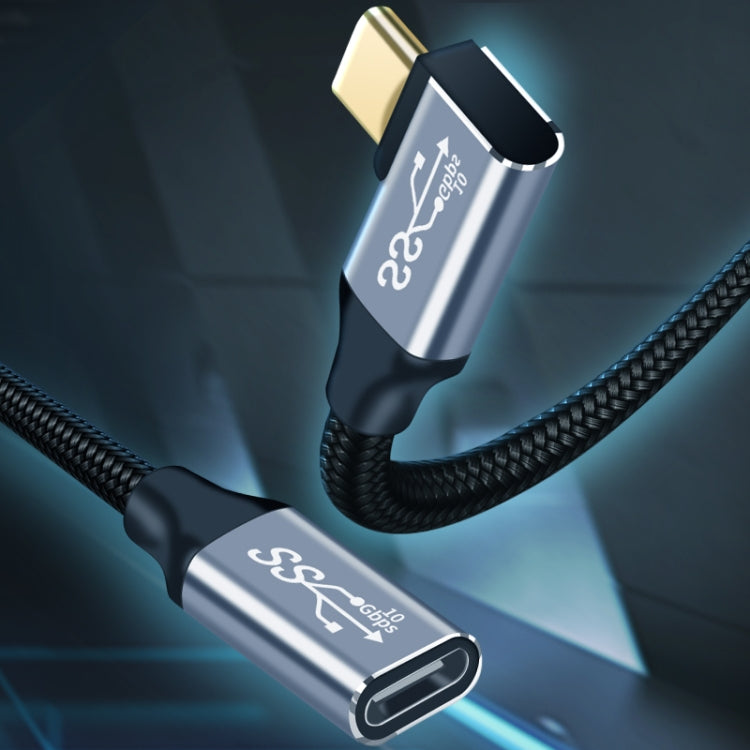 1.5m 10Gbps USB-C / Type-C Female to Male Elbow Charging Data Transmission Extension Cable - Cable & Adapters by buy2fix | Online Shopping UK | buy2fix