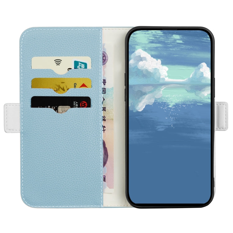 For OPPO A54 4G Candy Color Litchi Texture Leather Phone Case(Light Blue) - OPPO Cases by buy2fix | Online Shopping UK | buy2fix