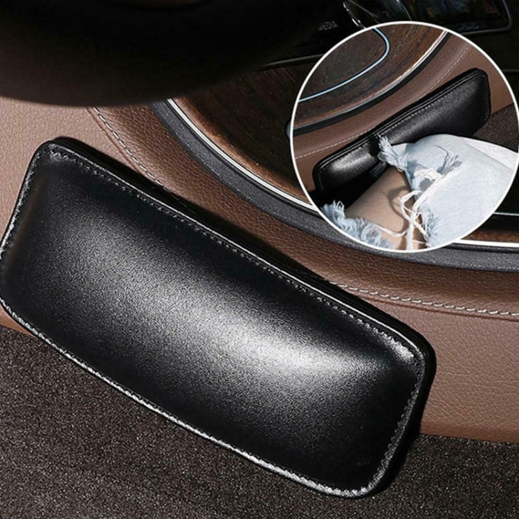 2 PCS Car Non-slip Soft Floor Protector Carpet Floor Mat Knee Bolster, Style:First Layer Cowhide(Black) by buy2fix