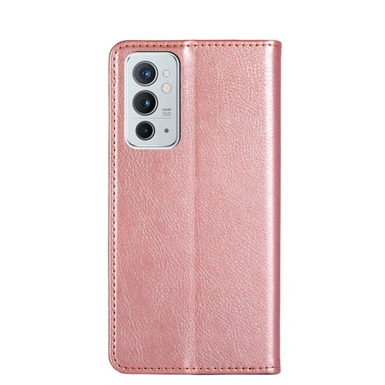 For OnePlus 9RT 5G Gloss Oil Solid Color Magnetic Leather Phone Case(Rose Gold) - OnePlus Cases by buy2fix | Online Shopping UK | buy2fix