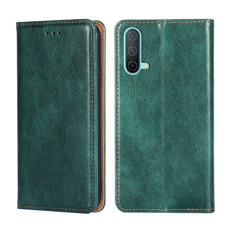 For OnePlus Nord CE 5G Gloss Oil Solid Color Magnetic Leather Phone Case(Green) - OnePlus Cases by buy2fix | Online Shopping UK | buy2fix