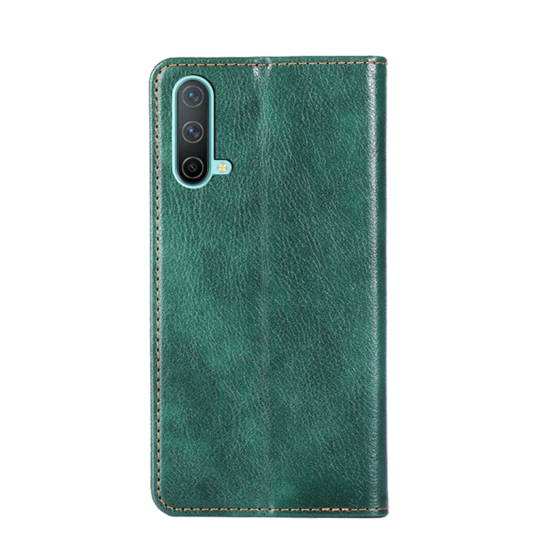 For OnePlus Nord CE 5G Gloss Oil Solid Color Magnetic Leather Phone Case(Green) - OnePlus Cases by buy2fix | Online Shopping UK | buy2fix