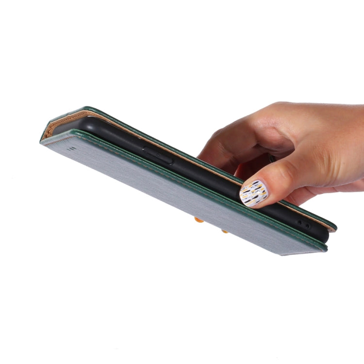 For OnePlus Nord CE 5G Gloss Oil Solid Color Magnetic Leather Phone Case(Green) - OnePlus Cases by buy2fix | Online Shopping UK | buy2fix