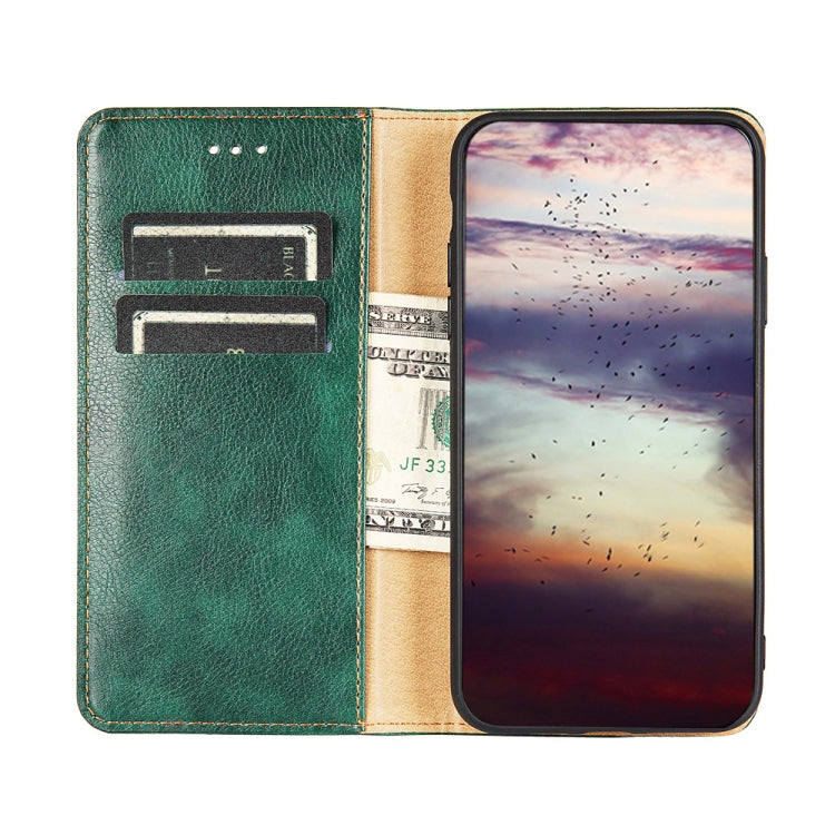 For OnePlus Nord CE 5G Gloss Oil Solid Color Magnetic Leather Phone Case(Green) - OnePlus Cases by buy2fix | Online Shopping UK | buy2fix