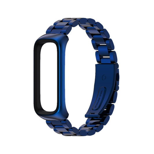 For Samsung Galaxy Fit 2 MIJOBS Three-bead Metal Stainless Steel Watch Band(Blue) by MIJOBS