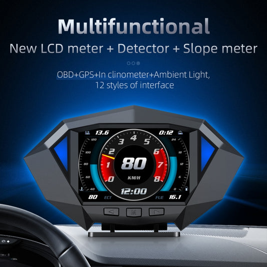 P1 3.5 inch Car OBD2 GPS HUD Head Up System Smart Digital Speedometer Meter Display - Head Up Display System by buy2fix | Online Shopping UK | buy2fix