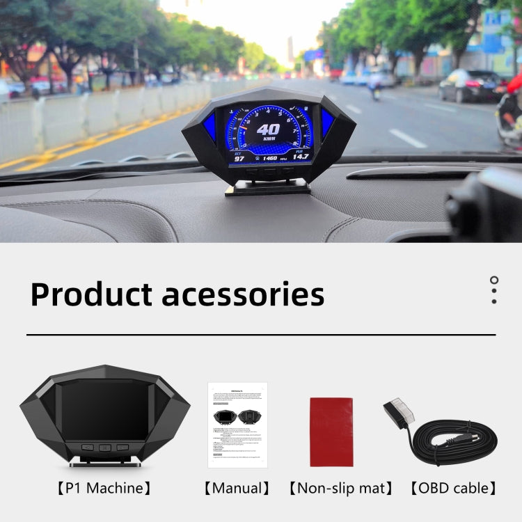 P1 3.5 inch Car OBD2 GPS HUD Head Up System Smart Digital Speedometer Meter Display by buy2fix