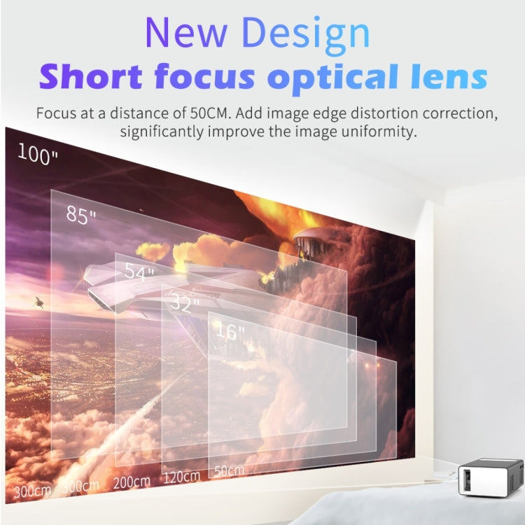 T300 25ANSI LED Portable Home Multimedia Game Projector, Plug Type:UK Plug(Yellow) - LED Projector by buy2fix | Online Shopping UK | buy2fix