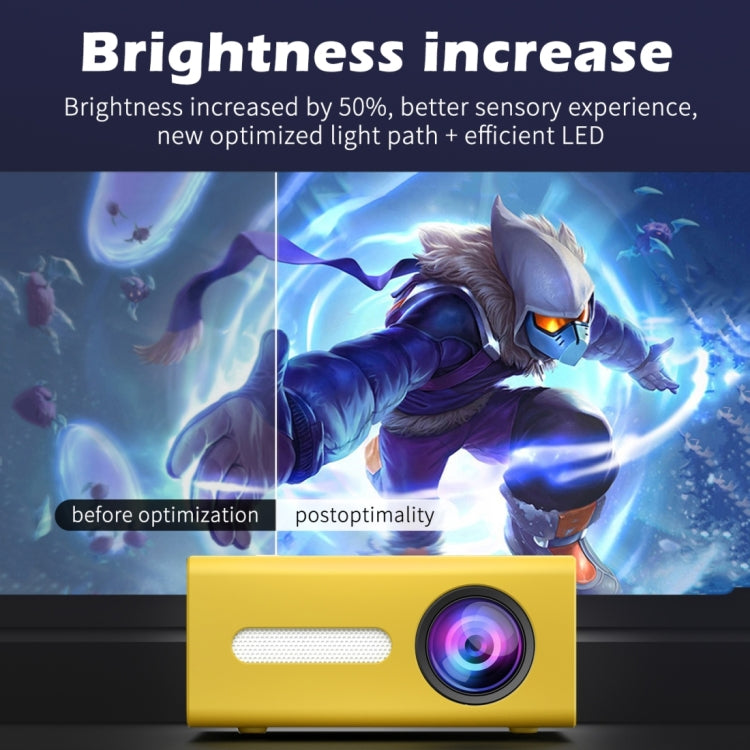 T300 25ANSI LED Portable Home Multimedia Game Projector, Plug Type:UK Plug(Yellow) - LED Projector by buy2fix | Online Shopping UK | buy2fix