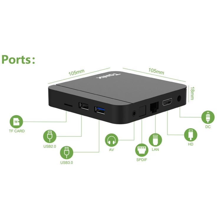 Tanix W2 Amlogic S905 Quad Core Smart TV Set Top Box, RAM:2G+16G(US Plug) - Amlogic S905 by buy2fix | Online Shopping UK | buy2fix