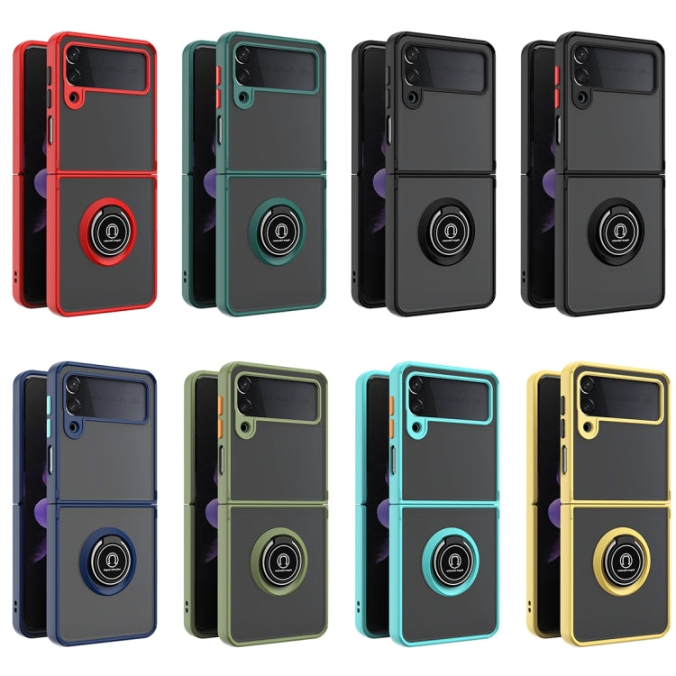 For Samsung Galaxy Z Flip4 Q Shadow I Ring Kickstand PC and TPU Hybrid Phone Case(Black) - Galaxy Z Flip4 5G Cases by buy2fix | Online Shopping UK | buy2fix
