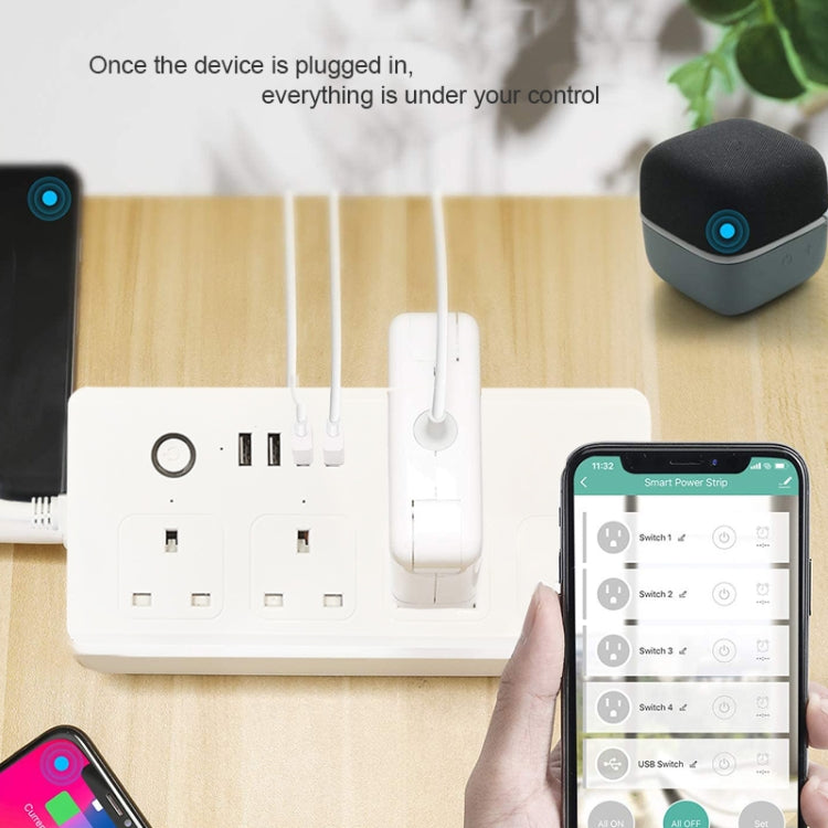 ZigBee 13A SM-SO301-K 4 Holes + 4 USB Multi-purpose Smart Power Strip, UK Plug - Smart Socket by buy2fix | Online Shopping UK | buy2fix