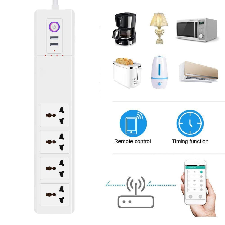 WiFi 10A SM-SO306-M 4 Holes + 2 USB Multi-purpose Smart Power Strip(EU Plug) - Smart Socket by buy2fix | Online Shopping UK | buy2fix