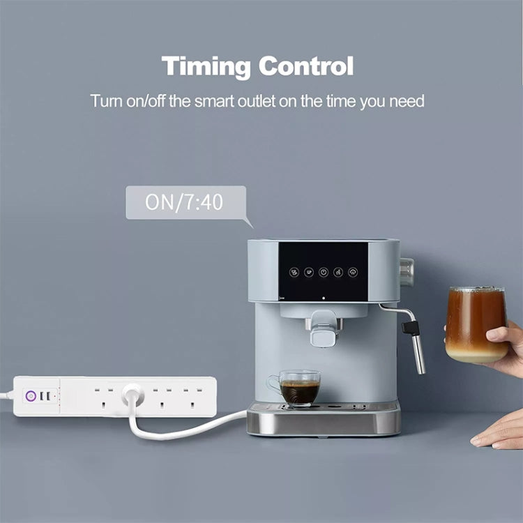 WiFi 10A SM-SO306-K 4 Holes + 2 USB Multi-purpose Smart Power Strip, UK Plug - Smart Socket by buy2fix | Online Shopping UK | buy2fix