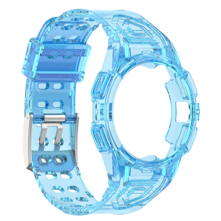 For Samsung Galaxy Watch4 40mm Silicone Integrated Watch Band(Transparent Blue) - Watch Bands by buy2fix | Online Shopping UK | buy2fix
