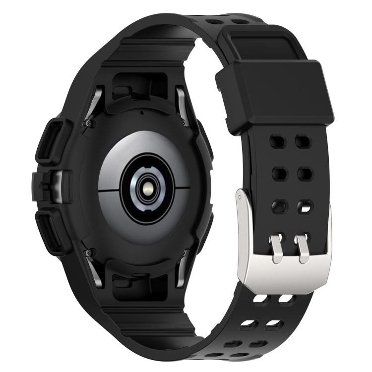 For Samsung Galaxy Watch4 44mm Silicone Integrated Watch Band(Black) - Watch Bands by buy2fix | Online Shopping UK | buy2fix