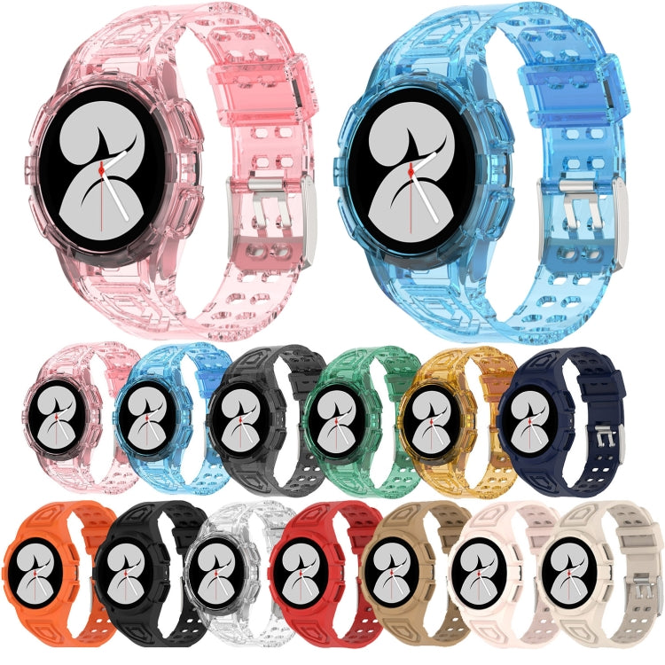 For Samsung Galaxy Watch4 44mm Silicone Integrated Watch Band(Black) - Watch Bands by buy2fix | Online Shopping UK | buy2fix