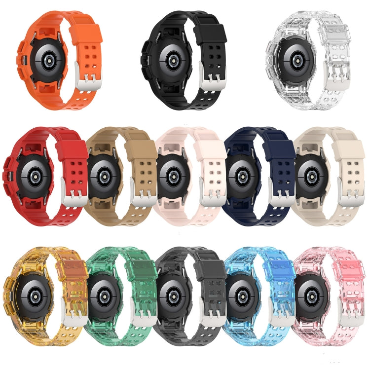For Samsung Galaxy Watch4 44mm Silicone Integrated Watch Band(Black) - Watch Bands by buy2fix | Online Shopping UK | buy2fix