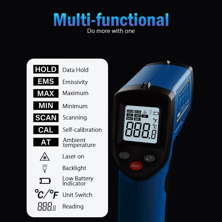 BENETECH GM321 Digital Non-Contact Infrared Thermometer, Battery Not Included - Thermostat & Thermometer by BENETECH | Online Shopping UK | buy2fix