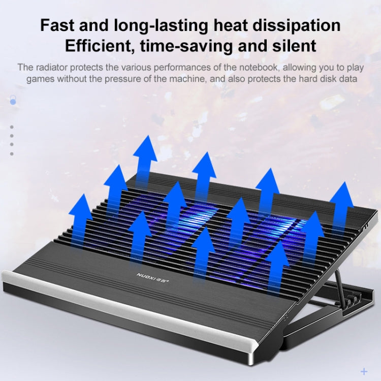 T10 Aluminum Alloy Multi Gear Adjustable Laptop Radiator(Black) - Fan Cooling by buy2fix | Online Shopping UK | buy2fix