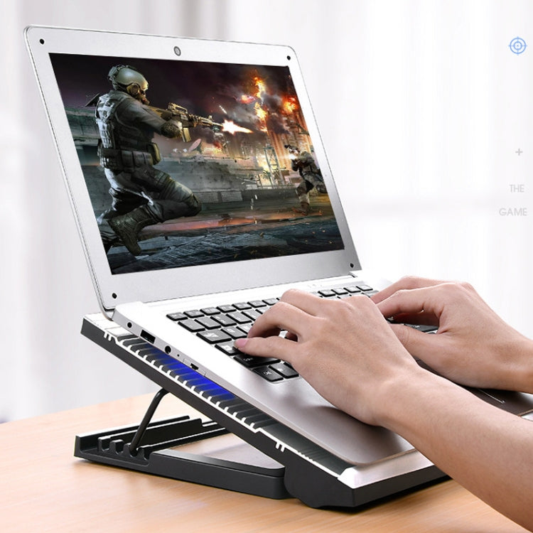 T10 Aluminum Alloy Multi Gear Adjustable Laptop Radiator(Black) - Fan Cooling by buy2fix | Online Shopping UK | buy2fix