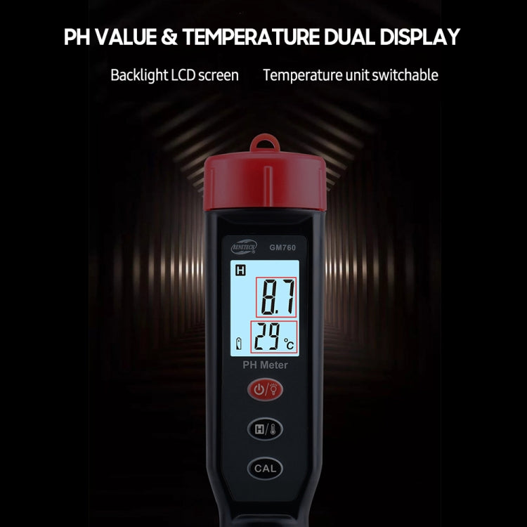 BENETECH GM760 Digital PH Meter Tester - Air & Water Quality Tester by BENETECH | Online Shopping UK | buy2fix