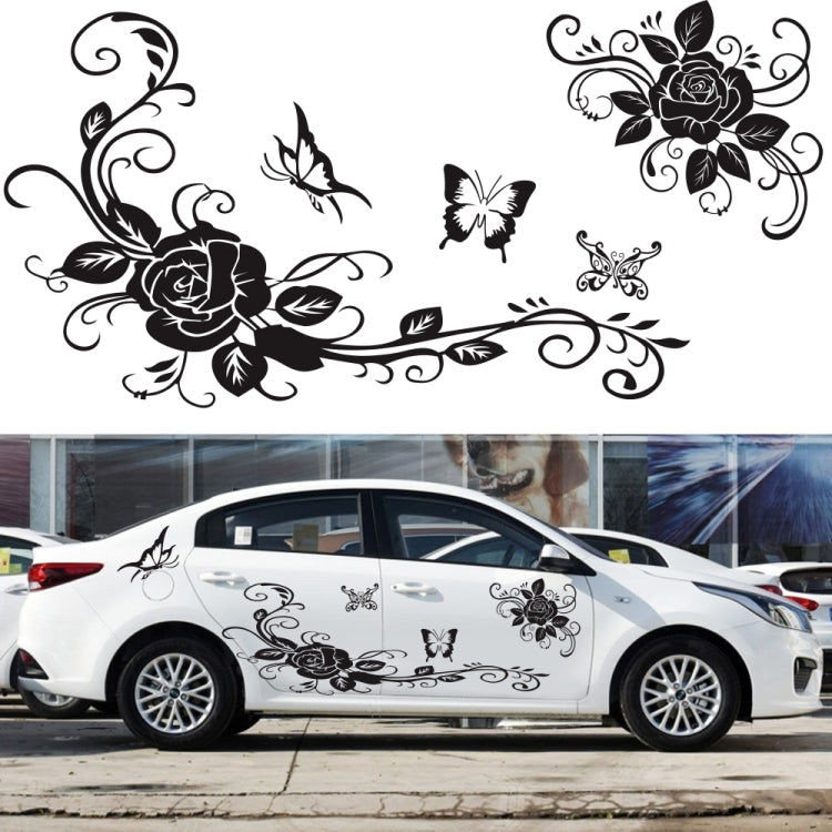 2 PCS/Set D-72 Butterfly Love Flower Pattern Car Modified Decorative Sticker(White) by buy2fix