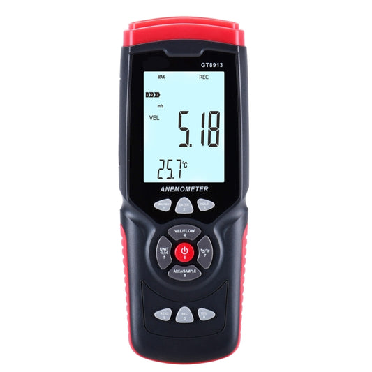 GT8913 Handheld Digital LCD Hot Wire Anemometer, Battery Not Included by buy2fix