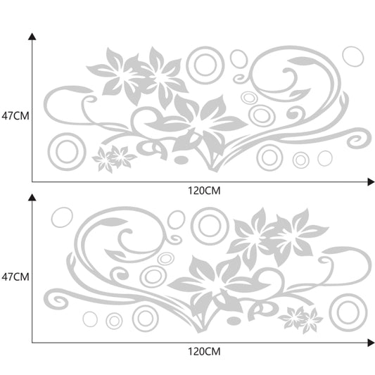 2 PCS/Set D-75 Flower Vine Pattern Car Modified Decorative Sticker(Light Grey) by buy2fix
