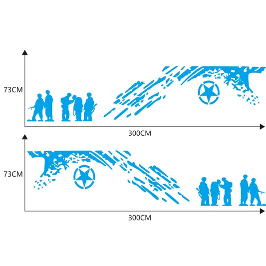 2 PCS/Set D-123 Soldiers Pattern Car Modified Decorative Sticker(Blue) by buy2fix