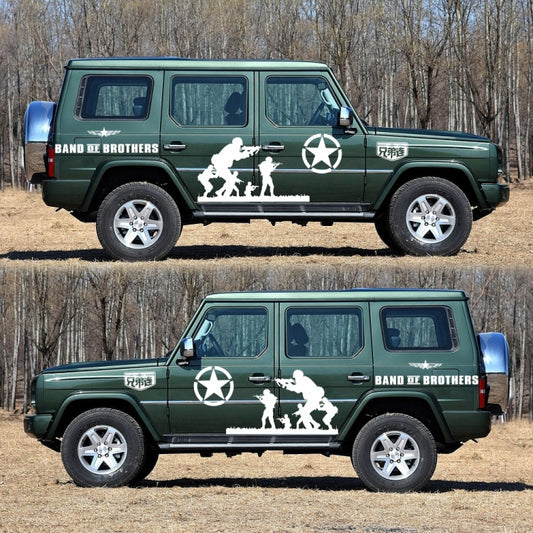 2 PCS/Set D-135 Band of Brothers Pattern Car Modified Decorative Sticker(White) by buy2fix