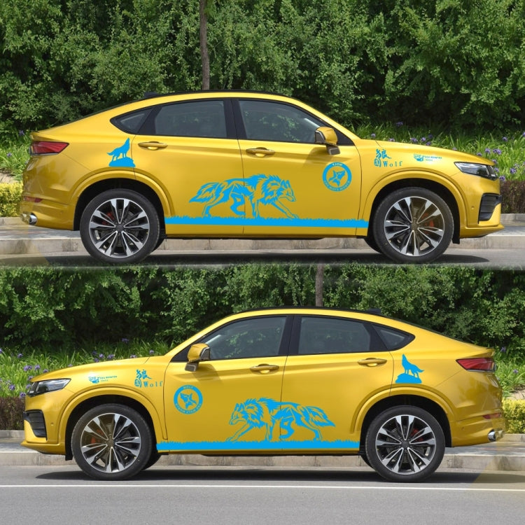 2 PCS/Set D-180 Wolf Totem Pattern Car Modified Decorative Sticker(Blue) - Decorative Sticker by buy2fix | Online Shopping UK | buy2fix