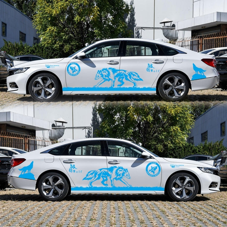 2 PCS/Set D-180 Wolf Totem Pattern Car Modified Decorative Sticker(Blue) - Decorative Sticker by buy2fix | Online Shopping UK | buy2fix